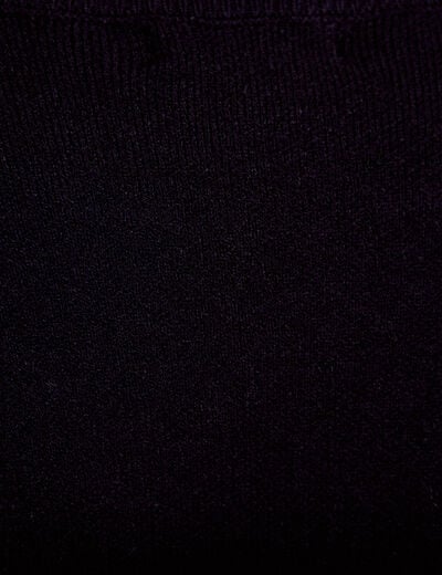 Pull col montant manches longues bleu marine femme