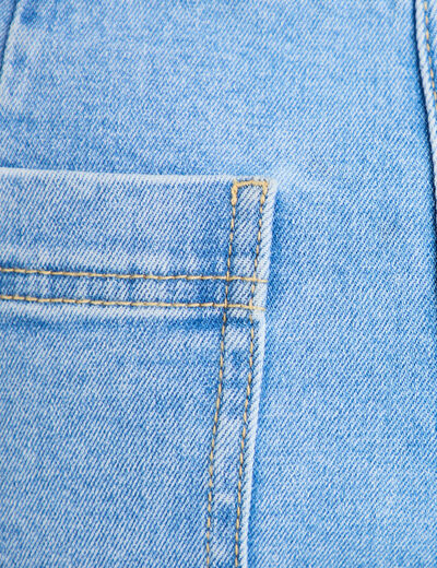 Short mom en jean denim bleach femme