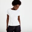 Top ajust&eacute; col rond manches courtes ecru femme