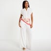 Blouse manches courtes ecru femme