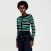 Gilet col bateau bleu marine femme