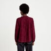 Blouse droite col rond manches longues bordeaux femme