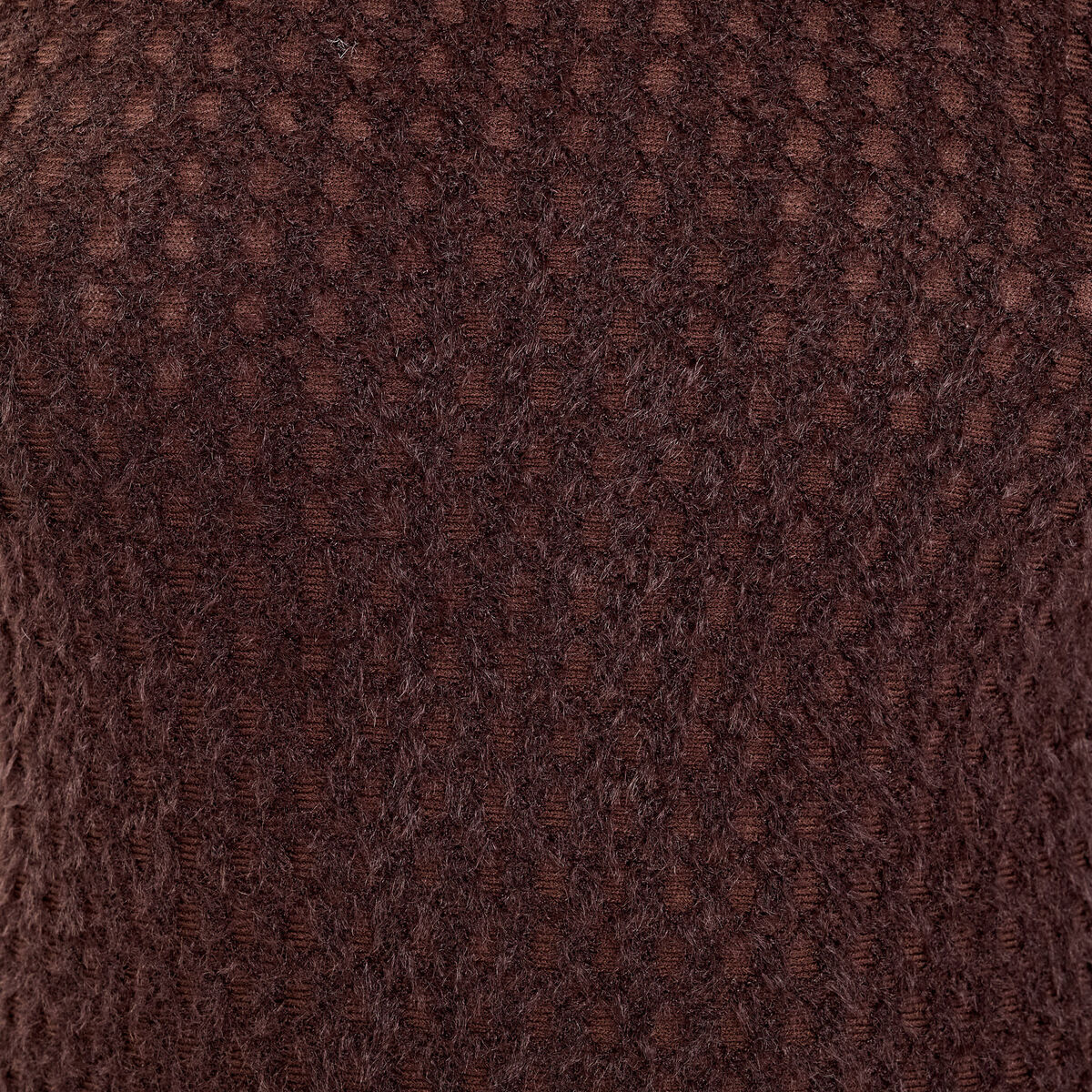 Blouse ajour&eacute;e manches longues marron fonc&eacute; femme