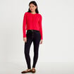 Gilet boutonn&eacute; manches longues rouge femme