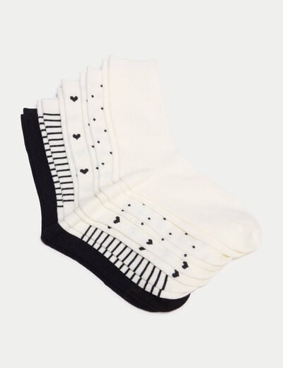 Lot 5 paires de chaussettes ecru femme