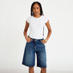 Bermuda en jean bleu fonc&eacute; femme