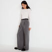 Pantalon bootcut ceinture amovible gris clair femme