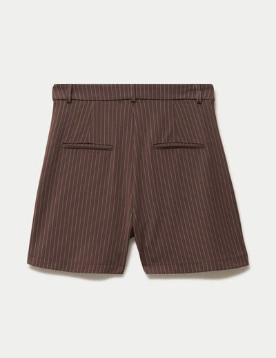 Short taille haute marron chocolat femme