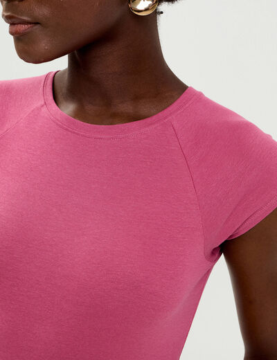 T-shirt manches courtes vieux rose femme