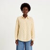 Chemise oversize manches longues jaune femme