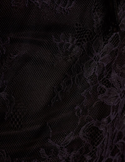 Blouse manches longues en dentelle noir femme