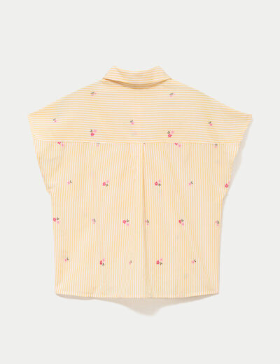 Chemise droite sans manches jaune femme