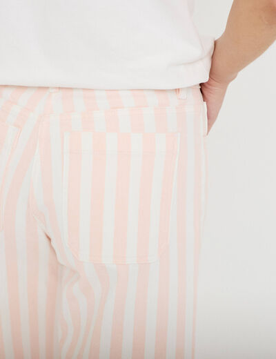 Jean wide leg cropped taille haute blanc femme