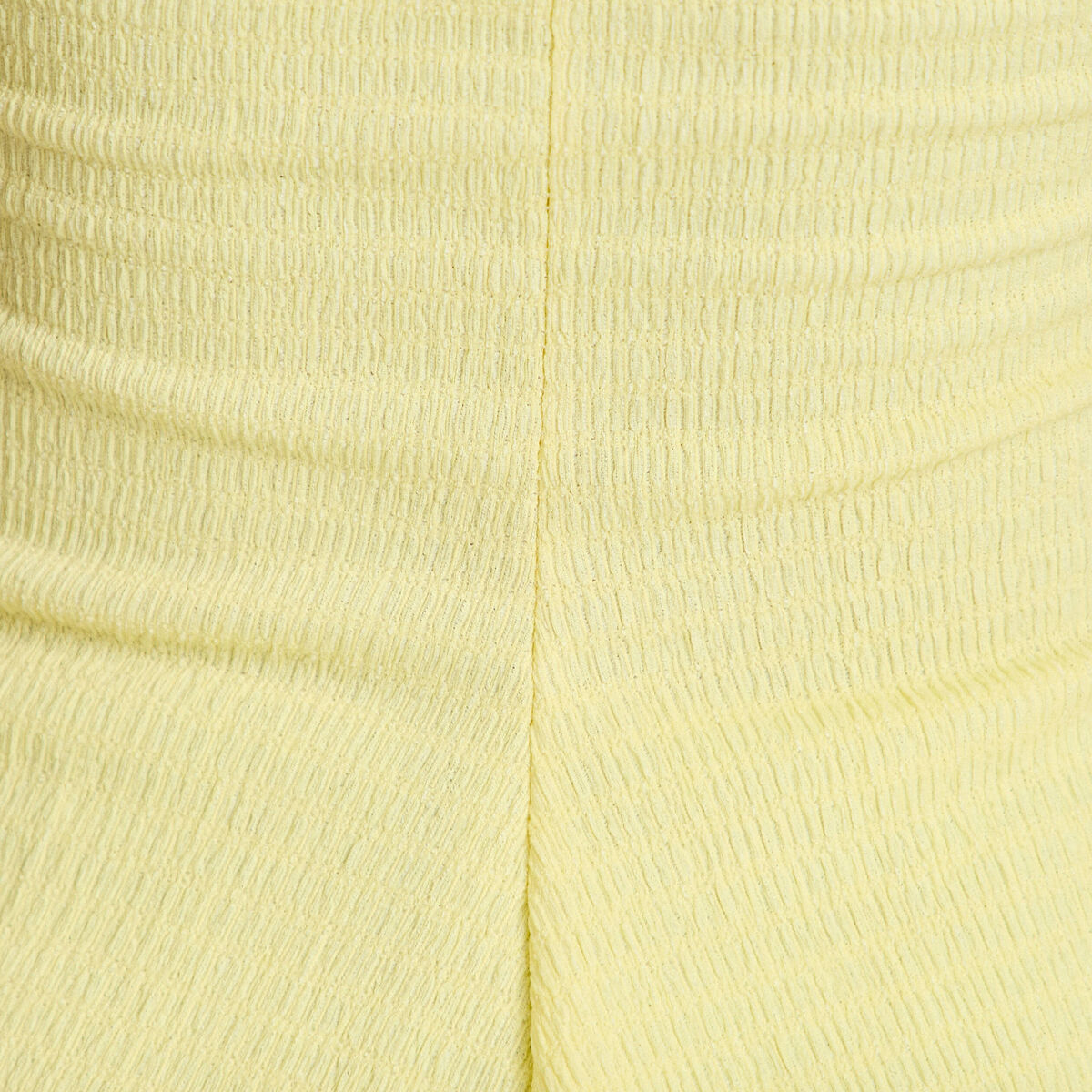 Bustier p&eacute;plum ajust&eacute; cropped pliss&eacute; jaune pastel femme