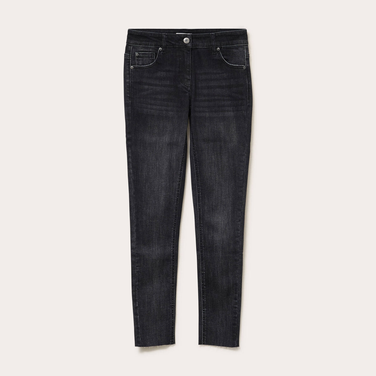 Jean skinny taille basse denim noir femme