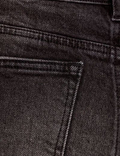 Short en jean avec broderie denim noir femme