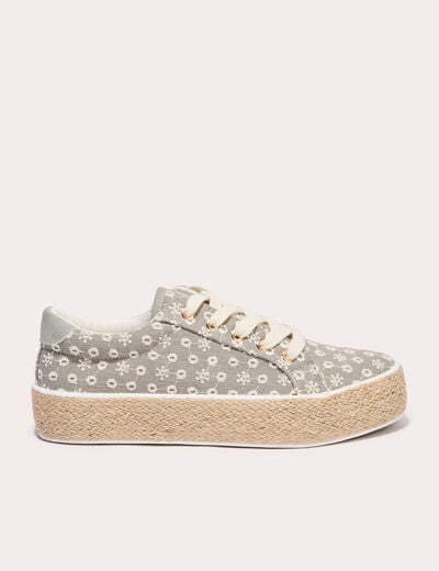 Baskets espadrilles plates beige femme