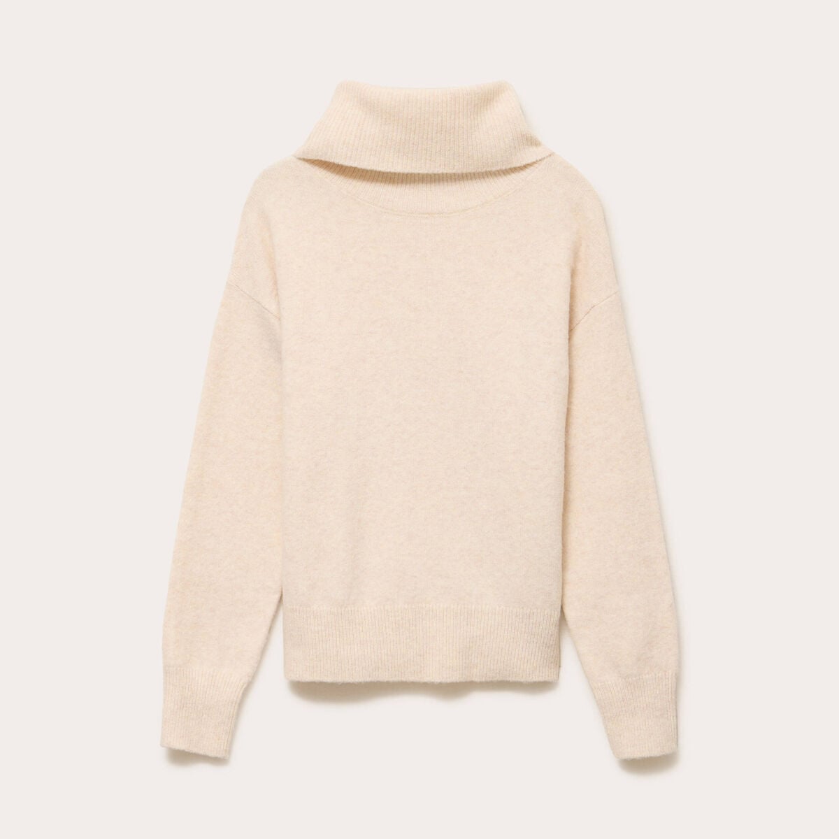 Pull avec col roul&eacute; ecru femme