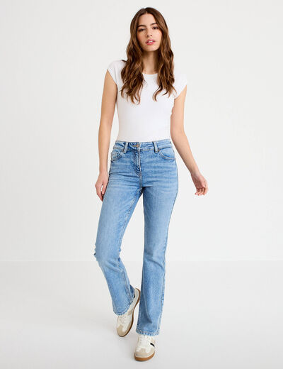 Jeans flare denim triple stone femme
