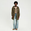 Gilet torsad&eacute; col rond beige femme