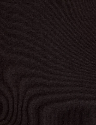T-shirt c&ocirc;tel&eacute; ajust&eacute; manches courtes noir femme