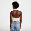 Top ajour&eacute; ecru femme