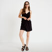 Short avec broderie noir femme