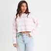 Pull &agrave; capuche manches longues rose poudr&eacute;e femme