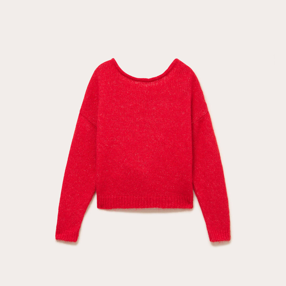 Pull d&eacute;collet&eacute; dos rouge femme