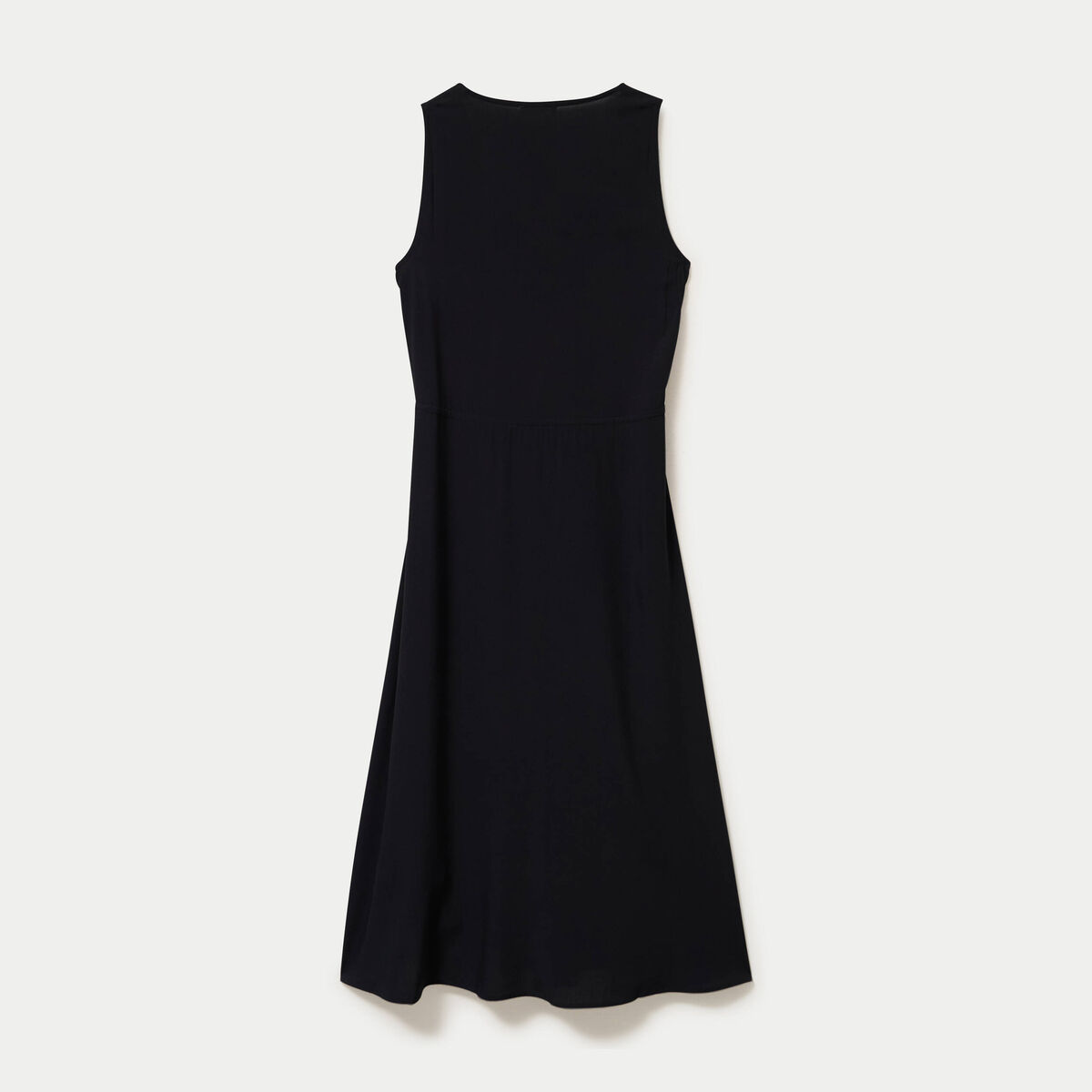 Robe longue &eacute;vas&eacute;e col v sans manches noir femme