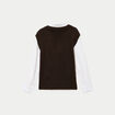 Pull chemise 2-en-1 marron femme