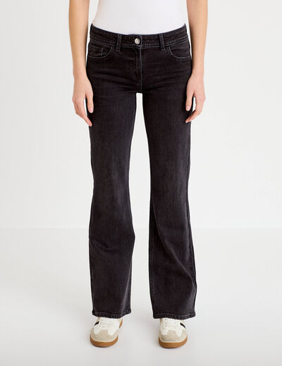 Jean bootcut taille basse denim snow noir femme