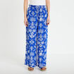 Pantalon large taille standard pliss&eacute; bleu roi femme