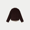 Veste ample manches longues en velours marron fonc&eacute; femme