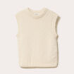 Pull sans manches ecru femme