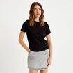 T-shirt &agrave; strass manches courtes noir femme