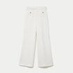 Pantalon bootcut taille standard ecru femme