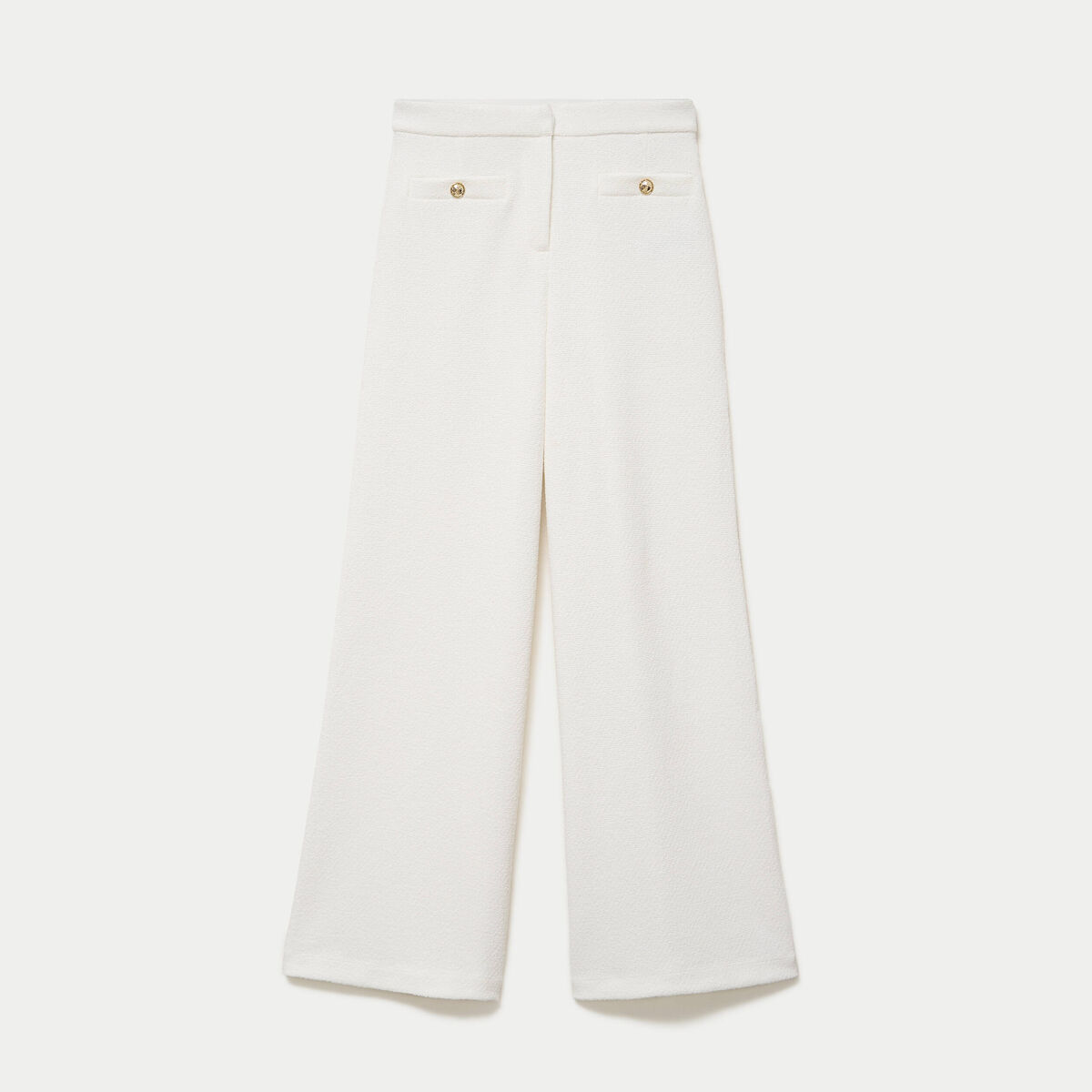 Pantalon bootcut taille standard ecru femme