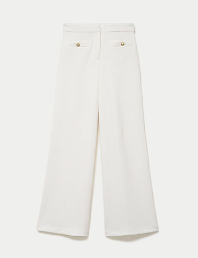 Pantalon bootcut taille standard ecru femme