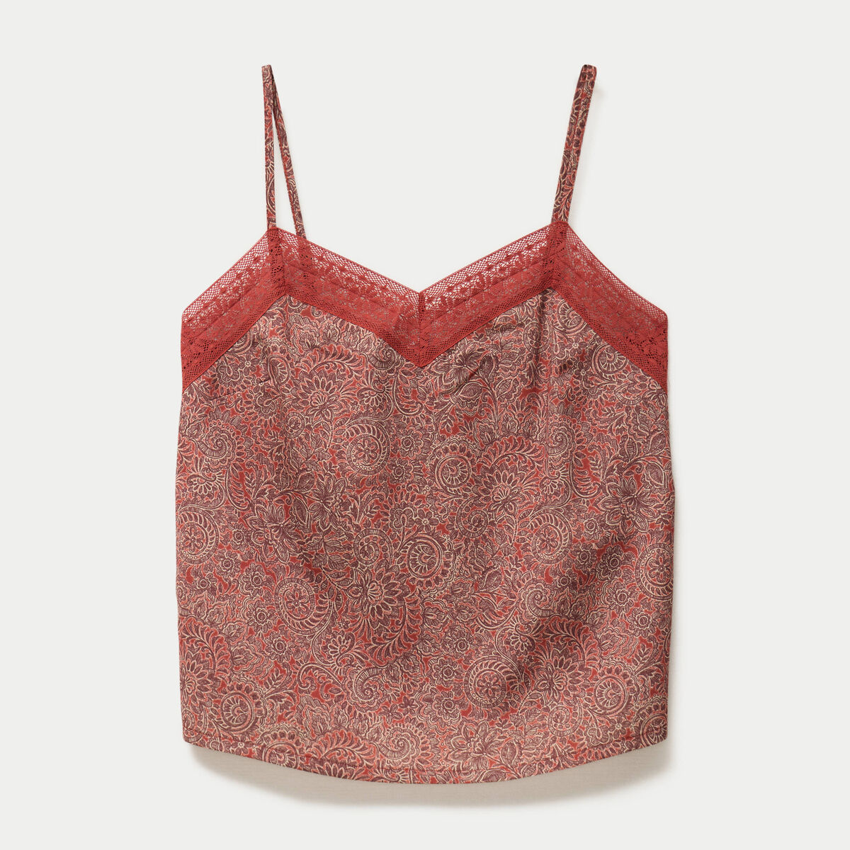 D&eacute;bardeur d&eacute;tail dentelle rouge fonc&eacute; femme