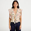 Blouse droite sans manches blanc femme