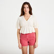 Blouse manches courtes ecru femme