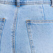 Jean wide leg cropped taille haute denim bleach femme