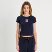 T-shirt manches courtes bleu marine femme
