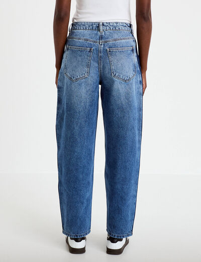Jean mom cropped denim double stone femme