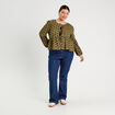 Blouse avec noeuds beige femme