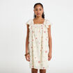 Robe courte &eacute;vas&eacute;e brod&eacute;e blanc femme