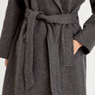 Manteau droit mi-long &agrave; manches longues gris femme