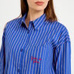 Chemise oversize manches longues bleu femme