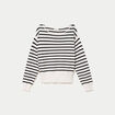 Pull ample manches longues fin blanc femme